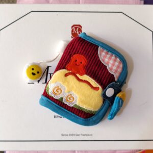 Cartera comida japonesa pulpo pollo huevo bolsillo tarjetero mezclilla