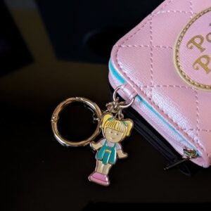 Polly Pocket Monedero Cartera Rosa Con Llavero
