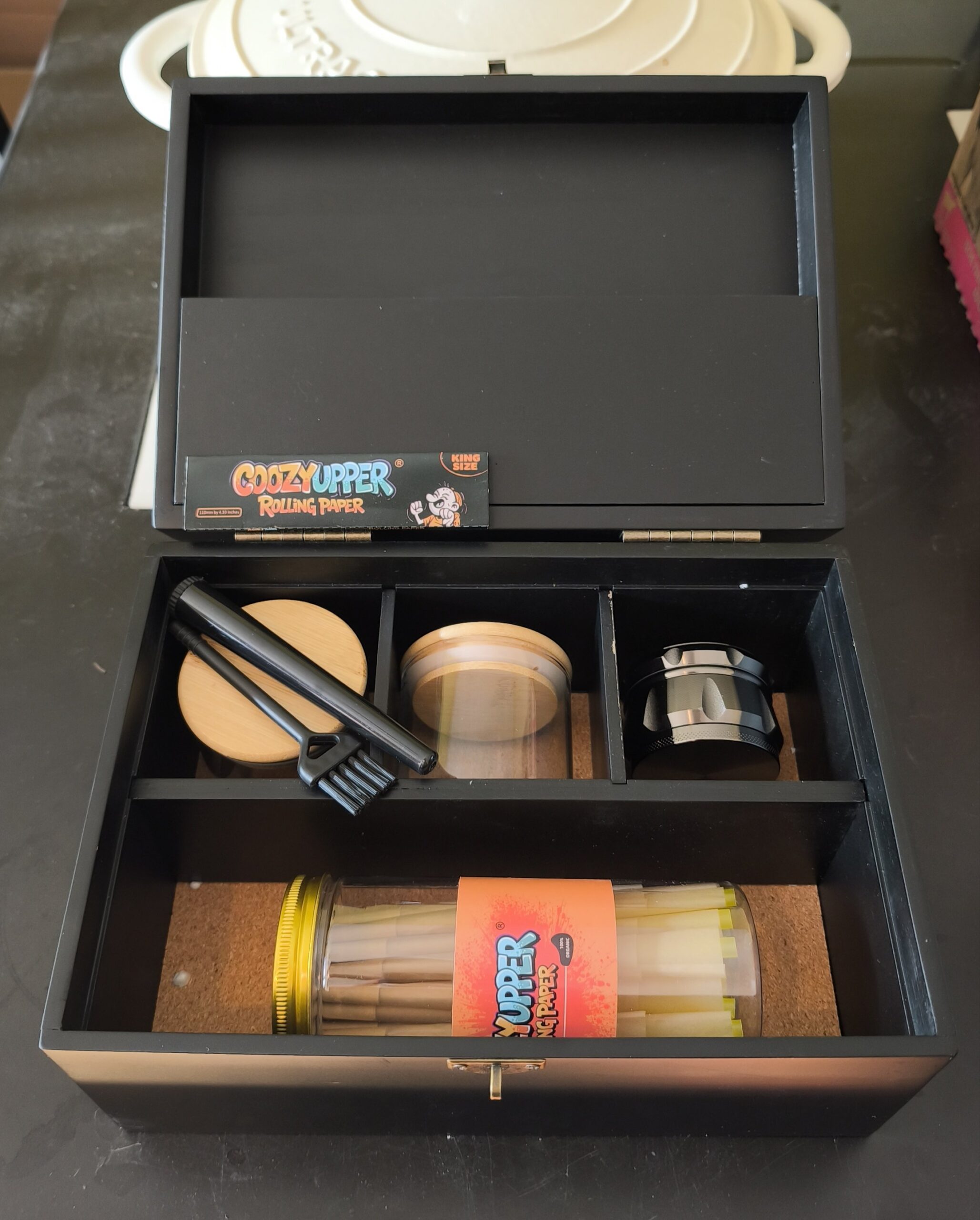 Caja de regalo para preparar cigarros con grinder papel envases de vidrio