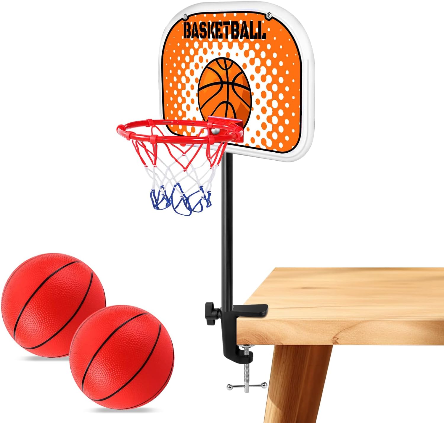 Mini canasta de basquetbol para escritorio juego con pelota y soporte